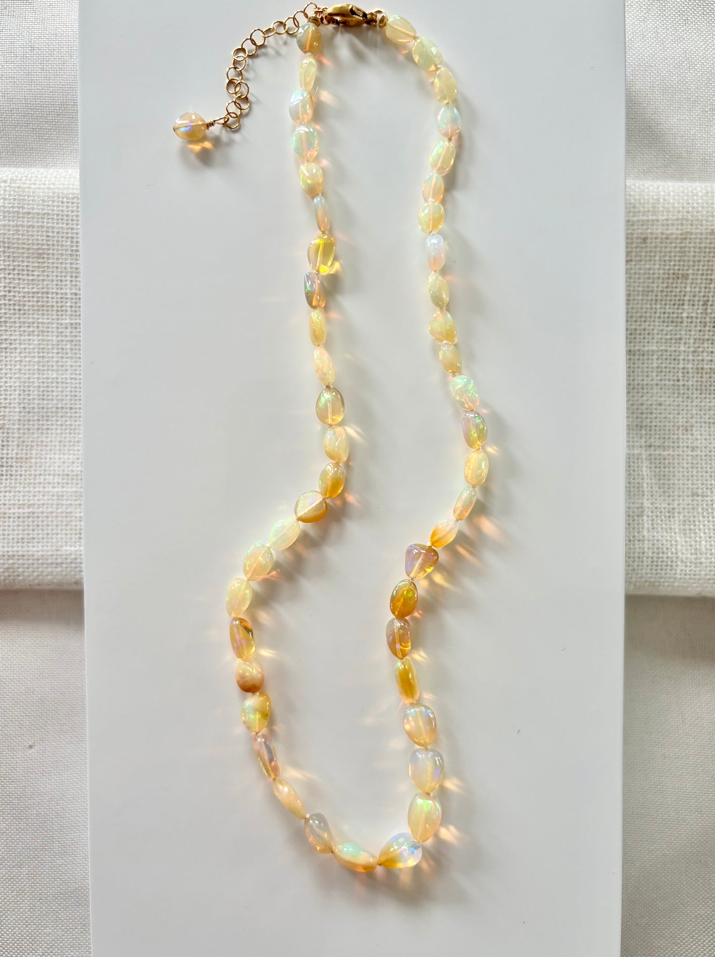 Ethiopian Opal knotted Gemstone Necklace
