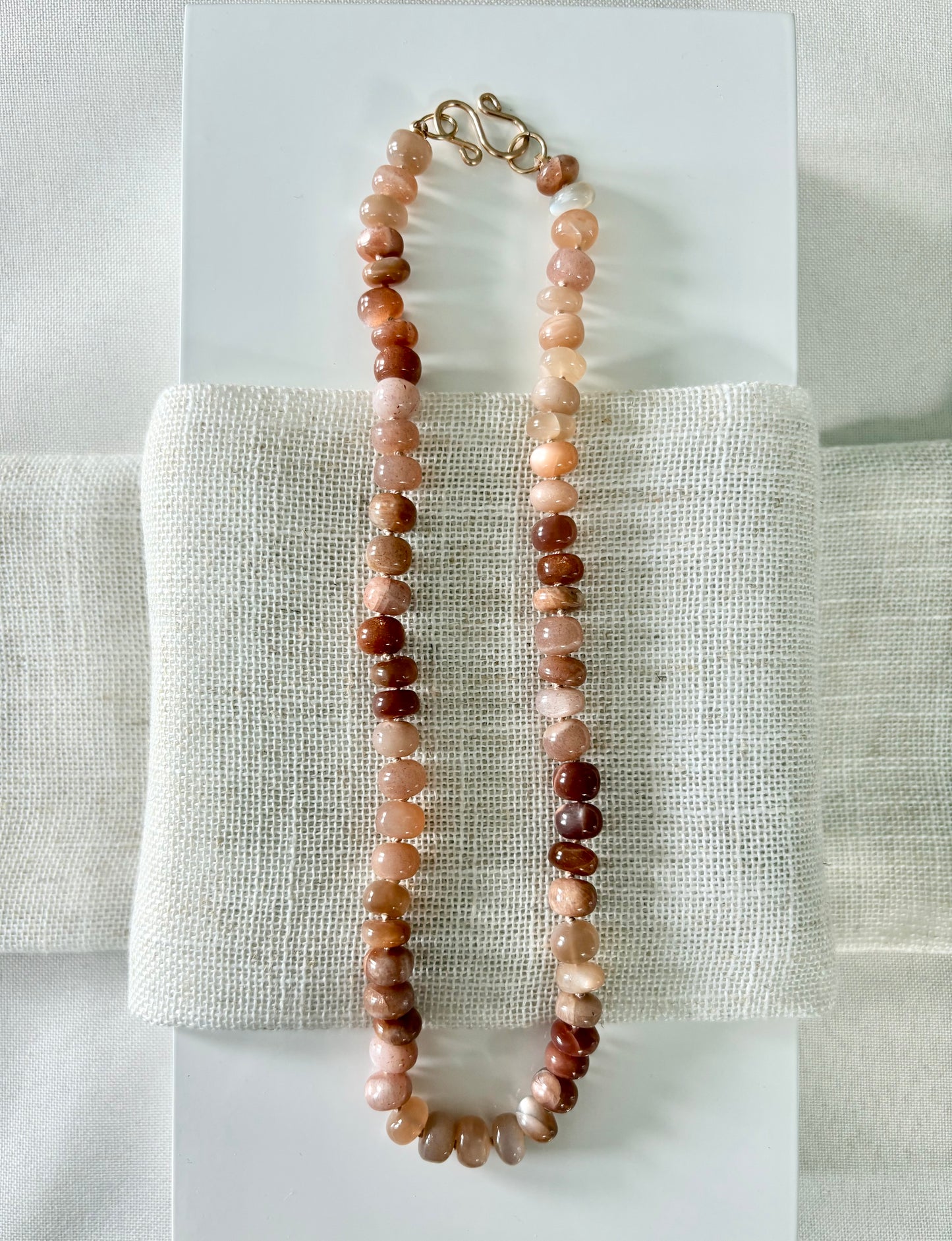 Peach Moonstone Gemstone Necklace