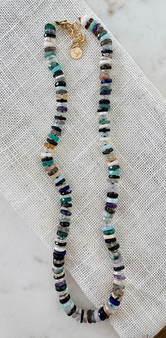Mixed Gemstone Knotted Necklace  image 0