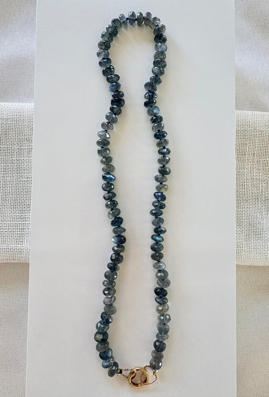 Labradorite Knotted Gemstone Necklace