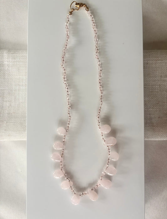 Rosette Rose Quartz Necklace