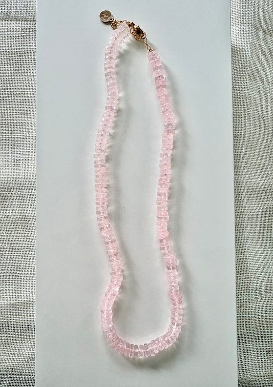 Rose Quartz knotted Gemstone Necklace